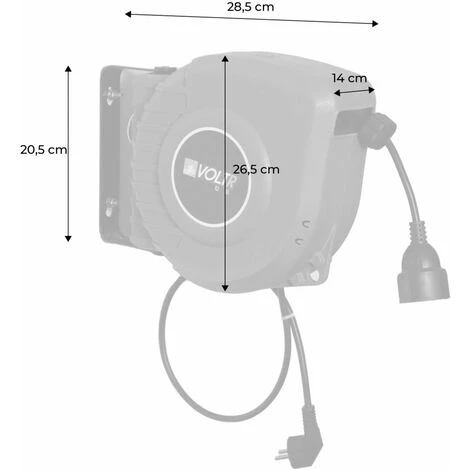 VOLTR - Rallonge électrique Murale Câble De 15m . Enrouleur De Jardin Automatique Avec Sécurité Thermique. 3200W 5 VOLTR - Rallonge électrique Murale Câble De 15m . Enrouleur De Jardin Automatique Avec Sécurité Thermique. 3200W – Image 5