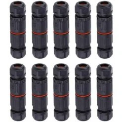 Fil électrique étanche, Connecteur De Câble Extérieur Pour Boîte De Jonction étanche, 10PCS IP68 Connecteur De Câble électrique étanche Pour Connecteur 3 Broches Prise De Courant Extérieure