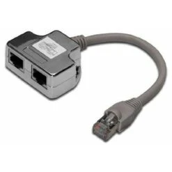 DIGITUS Adapter En T RJ45 Catégorie 5 Prise Mâle RJ45 Vers 2 Prises Femelles RJ45 19 Cm
