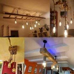 MINKUROW Led Lighting 10m Fil Electrique Corde, 2 Noyaux Linge De Câble D'eclairage De Corde Vintage Fil De Cuivre Recouvert Rétro Tressé Industriel Corde Pour Diy Pendentif Lampe -Goobayd Magasin 71685302 5