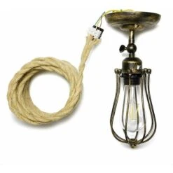 10m Fil électrique Corde, 2 Cœurs Linge De Câble D'éclairage De Corde Vintage Fil De Cuivre Recouvert Rétro Tressé Industriel Corde Pour DIY Pendentif Lampe Zhuoxuan -Goobayd Magasin 74247414 4