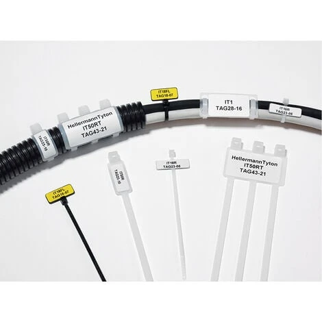 Lot De 10 étiquettes D'identification 203x4,6mm Avec Colliers + Un Stylo Indélébile Inclus - HellermannTyton 2 Lot De 10 étiquettes D'identification 203x4,6mm Avec Colliers + Un Stylo Indélébile Inclus - HellermannTyton – Image 2