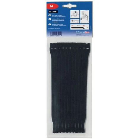 Lot De 10 Colliers Textiles Ré-ouvrables Auto-agrippant Velcro® Noir 200x12.5mm - HellermannTyton 2 Lot De 10 Colliers Textiles Ré-ouvrables Auto-agrippant Velcro® Noir 200x12.5mm - HellermannTyton – Image 2