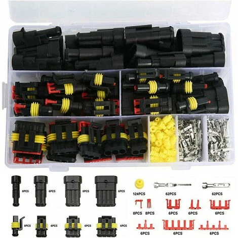 352 Pièces Imperméable à L'eau Connecteur Kit, Terminal Électriques De Voiture Étanche à 1/2/3/4 Broches,pour Moto,Scooter, Voiture 1 352 Pièces Imperméable à L'eau Connecteur Kit, Terminal Électriques De Voiture Étanche à 1/2/3/4 Broches,pour Moto,Scooter, Voiture