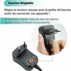 12W Adaptateur Alimentation Universelle 3V 4,5V 5V 6V 7,5V 9V Et 12V, Chargeur Secteur Transformateur DC 220V Pour VTech Kidimagic Starlight Kidi LightShow Party Sorio 1 2 3S 3 MobiGo Genius - MSBD -Goobayd Magasin 79740328 4