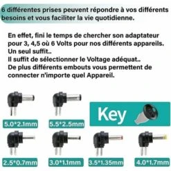 12W Adaptateur Alimentation Universelle 3V 4,5V 5V 6V 7,5V 9V Et 12V, Chargeur Secteur Transformateur DC 220V Pour VTech Kidimagic Starlight Kidi LightShow Party Sorio 1 2 3S 3 MobiGo Genius - MSBD -Goobayd Magasin 79740328 5