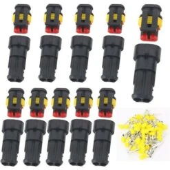 Connecteur étanche 12 V, Connecteur électrique étanche Mâle Et Femelle, Bornes 1,5 Mm, Connecteur De Fil électrique étanche Pour Moto Au