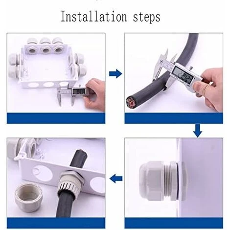 SVKBJROY 25 Pièces PG19 Nylon Presse-étoupe Conduit Electrique Fil Étanche Compression Connecteur Avec Contre-écrou / Rondelle (Noire) 5 SVKBJROY 25 Pièces PG19 Nylon Presse-étoupe Conduit Electrique Fil Étanche Compression Connecteur Avec Contre-écrou / Rondelle (Noire) – Image 5