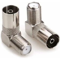 Antenne TV Femelle Coaxiale à La Prise F Connecteur Adaptateur D'angle Droit à 90 Degrés, Câble Coaxial D'antenne TV -Paquet De 2