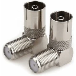 Antenne TV Femelle Coaxiale à La Prise F Connecteur Adaptateur D'angle Droit à 90 Degrés, Câble Coaxial D'antenne TV -Paquet De 2 -Goobayd Magasin 89774605 3