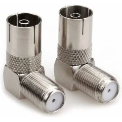 Antenne TV Femelle Coaxiale à La Prise F Connecteur Adaptateur D'angle Droit à 90 Degrés, Câble Coaxial D'antenne TV -Paquet De 2 -Goobayd Magasin 89774605 4