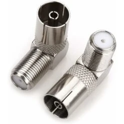 Antenne TV Femelle Coaxiale à La Prise F Connecteur Adaptateur D'angle Droit à 90 Degrés, Câble Coaxial D'antenne TV -Paquet De 2 -Goobayd Magasin 89774605 5