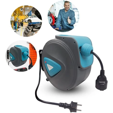 Rallonge Enrouleur Automatique De Câble Automatique Murale Câble De 20m Gris Bleu Rallonge 180° Support De Fixation Mural HENGMEI 1 Rallonge Enrouleur Automatique De Câble Automatique Murale Câble De 20m Gris Bleu Rallonge 180° Support De Fixation Mural HENGMEI