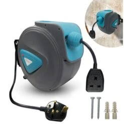 Rallonge Enrouleur Automatique De Câble Automatique Murale Câble De 20m Gris Bleu Rallonge 180° Support De Fixation Mural HENGMEI 7 Rallonge Enrouleur Automatique De Câble Automatique Murale Câble De 20m Gris Bleu Rallonge 180° Support De Fixation Mural HENGMEI -Goobayd Magasin 90040488 3