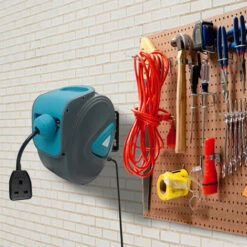 Rallonge Enrouleur Automatique De Câble Automatique Murale Câble De 20m Gris Bleu Rallonge 180° Support De Fixation Mural HENGMEI 9 Rallonge Enrouleur Automatique De Câble Automatique Murale Câble De 20m Gris Bleu Rallonge 180° Support De Fixation Mural HENGMEI -Goobayd Magasin 90040488 5