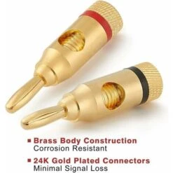 12pcs Fiches Bananes,Premium 24K Connecteur Plaqué Or Pour HiFi Haut-Parleur,Câble Enceinte,Home Cinema,Speaker Cable -Goobayd Magasin 90600720 3