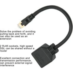 Câble Répartiteur Ethernet RJ45, Adaptateur Répartiteur RJ45 Mâle à 2 Femelles, Câble Adaptateur De Commutateur Ethernet RJ45 Professionnel Pour Connecteur De Prise Ethernet De Bureau à Domicile -Goobayd Magasin 91407145 3
