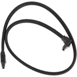 50CM SATA 3.0 III SATA3 Cable De Donnees A 7 Broches SSD A Angle Droit 6Gb / S Cordon De Donnees Pour Disque Dur Avec Gaine En Nylon (Noir)