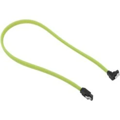 50CM SATA 3.0 III SATA3 Cable De Donnees A 7 Broches SSD A Angle Droit 6Gb / S Cordon De Donnees Pour Disque Dur Avec Gaine En Nylon (Vert)