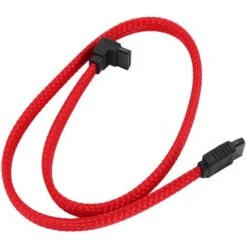 50CM SATA 3.0 III SATA3 Cable De Donnees A 7 Broches SSD A Angle Droit 6Gb / S Cordon De Donnees Pour Disque Dur Avec Gaine En Nylon (Rouge) -Goobayd Magasin 94712474 3