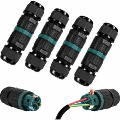 Boite De Derivation IP68 Etanche - Lot De 4 Connecteur Électrique Éxterieur 2 Voies, Boîte De Jonction Câblage Externe Domino Etanche Pour Ø9-12 Mm Câbles De Terre