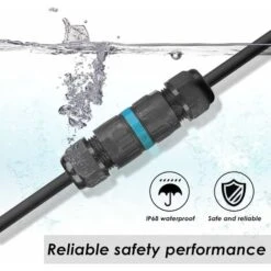 Connecteur électrique étanches IP68 - Raccord De Cable 3 Fils Boîte De Derivation étanche éxterieur, Domino Etanche Boîte De Jonction Pour Cable Ø 5 à 12 Mm (4 Pcs)