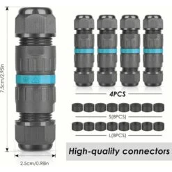 Connecteur électrique étanches IP68 - Raccord De Cable 3 Fils Boîte De Derivation étanche éxterieur, Domino Etanche Boîte De Jonction Pour Cable Ø 5 à 12 Mm (4 Pcs) -Goobayd Magasin 95979753 5