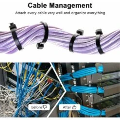 500 Pièces Collier De Serrage 200 Mm X 2, 5 Mm, Professionnelles Attache Câble, Serre Câbles Nylon, Colliers Serre-Cable 200mm, Noir -Goobayd Magasin 96331141 5