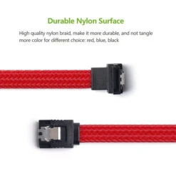 50CM SATA 3.0 III SATA3 Cable De Donnees A 7 Broches SSD A Angle Droit 6Gb / S Cordon De Donnees Pour Disque Dur Avec Gaine En Nylon (Bleu) -Goobayd Magasin 97342607 3
