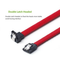 50CM SATA 3.0 III SATA3 Cable De Donnees A 7 Broches SSD A Angle Droit 6Gb / S Cordon De Donnees Pour Disque Dur Avec Gaine En Nylon (Bleu) -Goobayd Magasin 97342607 4