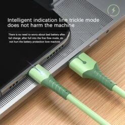 Câble De DonnéEs -B, Câble De DonnéEs En Silicone Liquide à Noyau De Cuivre Pur OxygèNe Avec LumièRe Pour Android (2M, Vert) -Goobayd Magasin 97353057 4