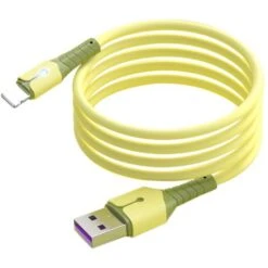 Câble De DonnéEs, Câble De DonnéEs En Silicone Liquide à Noyau De Cuivre Pur OxygèNe Avec LumièRe Pour IPhone12, (1M, Jaune)