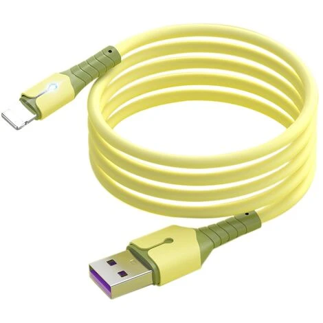 Câble De DonnéEs, Câble De DonnéEs En Silicone Liquide à Noyau De Cuivre Pur OxygèNe Avec LumièRe Pour IPhone12, (1M, Jaune) 1 Câble De DonnéEs, Câble De DonnéEs En Silicone Liquide à Noyau De Cuivre Pur OxygèNe Avec LumièRe Pour IPhone12, (1M, Jaune)