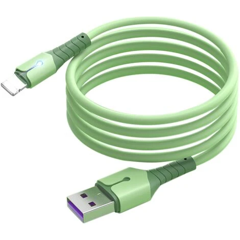 Câble De DonnéEs, Câble De DonnéEs En Silicone Liquide à Noyau De Cuivre Pur OxygèNe Avec LumièRe Pour IPhone12, (1,5 M, Vert) 1 Câble De DonnéEs, Câble De DonnéEs En Silicone Liquide à Noyau De Cuivre Pur OxygèNe Avec LumièRe Pour IPhone12, (1,5 M, Vert)