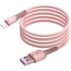 Câble De DonnéEs, Câble De DonnéEs En Silicone Liquide à Noyau De Cuivre Pur OxygèNe Avec LumièRe Pour IPhone12, (1M, )