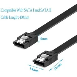 Câble De DonnéEs SATA 40 Cm 6.0 Gbps Noir Aux ExtréMitéS Branchez Le Câble De Disque Dur SéRie SATA Câble De DonnéEs SATA 3.0 SSD -Goobayd Magasin 97357443 3