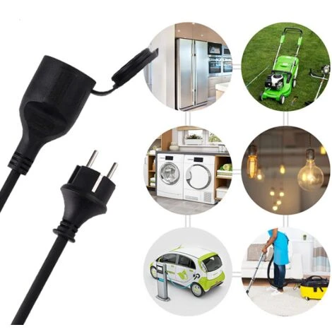 LECHUANG Rallonge De Jardin-H05RR-F 3G1.5mm2 Noir 25m 2 LECHUANG Rallonge De Jardin-H05RR-F 3G1.5mm2 Noir 25m – Image 2