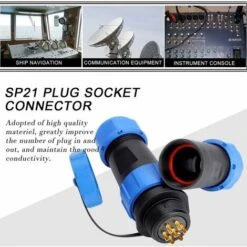Connecteur à L'Aviation Étanche Câble, Connecteur à L'Aviation Prise SP21 IP68 2/3/4/5/7/ 12pin (7 PIN) -Goobayd Magasin 98441654 3